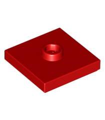 LEGO - Plaat, gemodificeerd 2 x 2 met groef en 1 nop in midden (jumper) - Red | N - Thumbnail