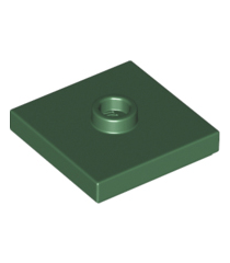 LEGO - Plaat, gemodificeerd 2 x 2 met groef en 1 nop in midden (jumper) - Dark Green | N - Thumbnail