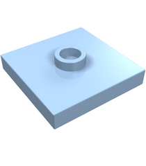 LEGO - Plaat, gemodificeerd 2 x 2 met groef en 1 nop in midden (jumper) - Bright Light Blue | N - Thumbnail