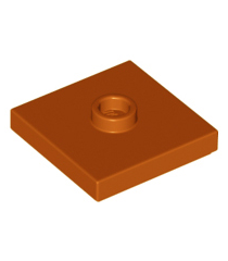 LEGO - Plaat, gemodificeerd 2 x 2 met groef en 1 nop in midden (jumper) - Dark Orange | N - Thumbnail