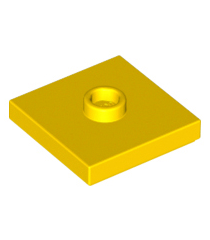 LEGO - Plaat, gemodificeerd 2 x 2 met groef en 1 nop in midden (jumper) - Yellow | N - Thumbnail
