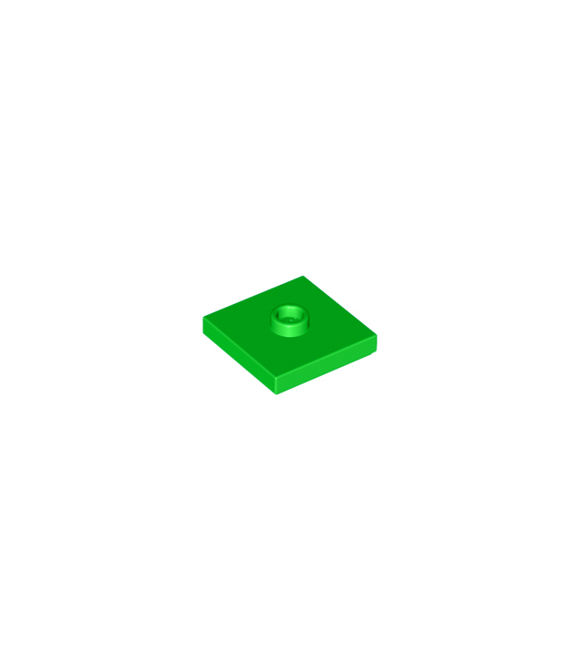 LEGO - Plaat, gemodificeerd 2 x 2 met groef en 1 nop in midden (jumper) - Bright Green | N
