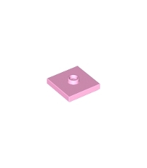 LEGO - Plaat, gemodificeerd 2 x 2 met groef en 1 nop in midden (jumper) - Bright Pink | N - Thumbnail