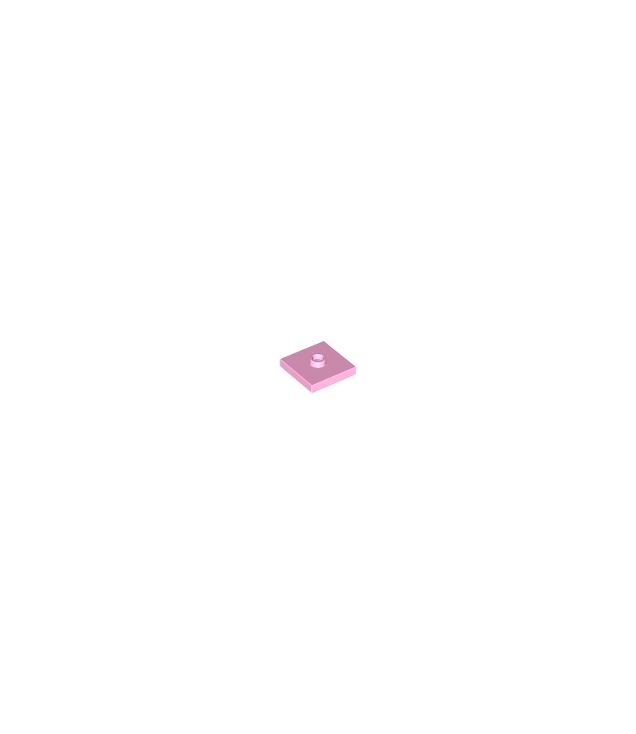 LEGO - Plaat, gemodificeerd 2 x 2 met groef en 1 nop in midden (jumper) - Bright Pink | N