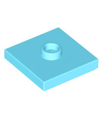 LEGO - Plaat, gemodificeerd 2 x 2 met groef en 1 nop in midden (jumper) - Medium Azure | N - Thumbnail