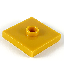 LEGO - Plaat, gemodificeerd 2 x 2 met groef en 1 nop in midden (jumper) - Pearl Gold | N - Thumbnail