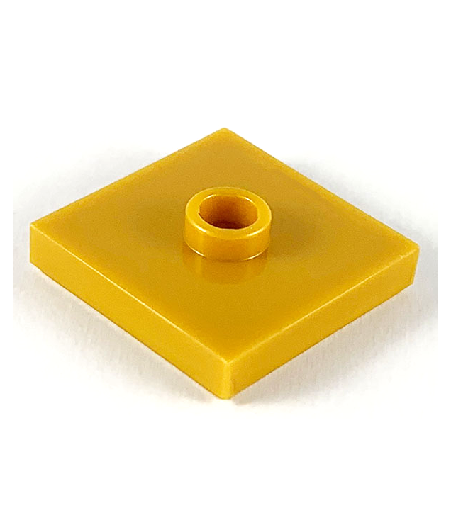LEGO - Plaat, gemodificeerd 2 x 2 met groef en 1 nop in midden (jumper) - Pearl Gold | N