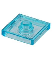 LEGO - Plaat, gemodificeerd 2 x 2 met groef en 1 nop in midden (jumper) - Trans-Light Blue | N - Thumbnail