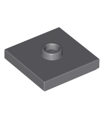 LEGO - Plaat, gemodificeerd 2 x 2 met groef en 1 nop in midden (jumper) - Dark Bluish Gray | N - Thumbnail