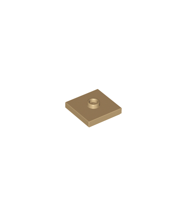 LEGO - Plaat, gemodificeerd 2 x 2 met groef en 1 nop in midden (jumper) - Dark Tan | N