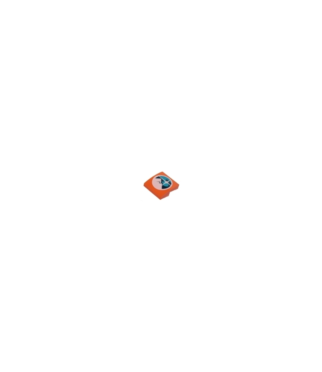 LEGO - Helling, gebogen 2 x 2 x 2/3 met donkerblauw, donker­azuur en wit Arctic Explorers-logo - Orange | N