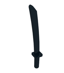 LEGO - Minifiguur-wapen, zwaard (Shamshir/Katana) met vierkante pareerstaaf, afgeronde knop en gaten in kling - Black | N - Thumbnail