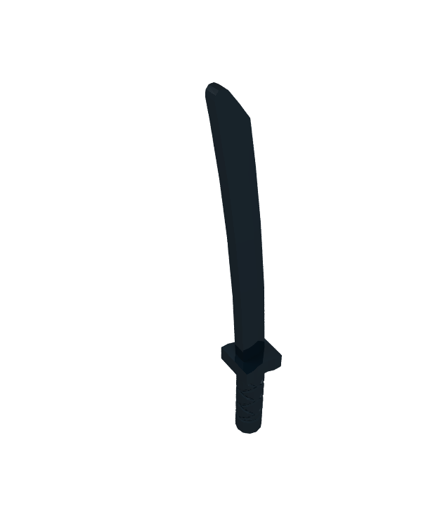 LEGO - Minifiguur-wapen, zwaard (Shamshir/Katana) met vierkante pareerstaaf, afgeronde knop en gaten in kling - Black | N