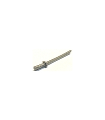 LEGO - Minifiguur-wapen, zwaard (Shamshir/Katana) met vierkante pareerstaaf, afgeronde knop en gaten in kling - Flat Silver | N - Thumbnail