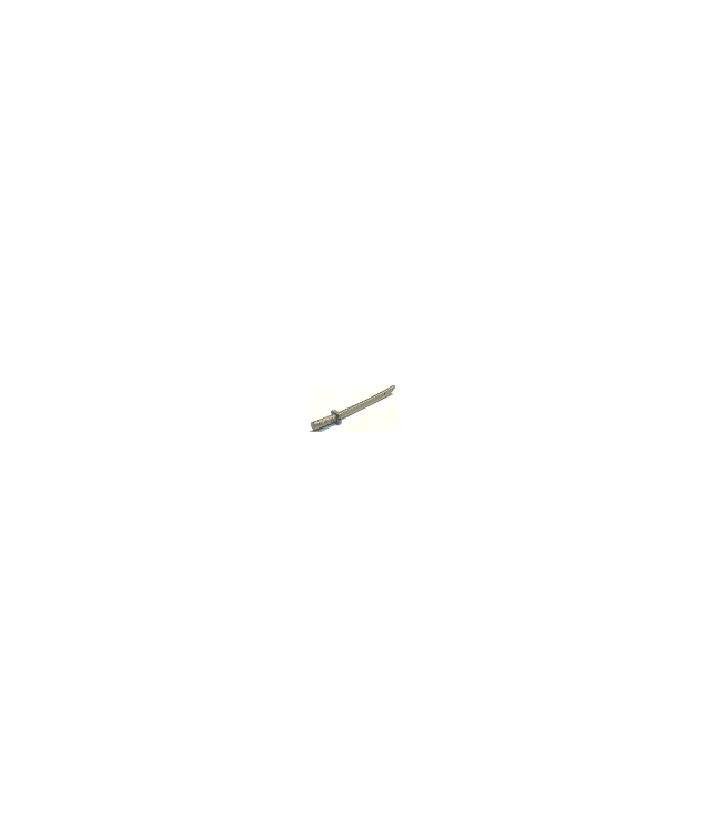 LEGO - Minifiguur-wapen, zwaard (Shamshir/Katana) met vierkante pareerstaaf, afgeronde knop en gaten in kling - Flat Silver | N