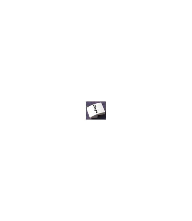 LEGO - Helling, gebogen 2 x 2 x 2/3 met zwart 'targa'-opschrift - White | N
