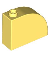 LEGO - Helling, gebogen 3 x 1 x 2 met holle nop - Bright Light Yellow | N - Thumbnail