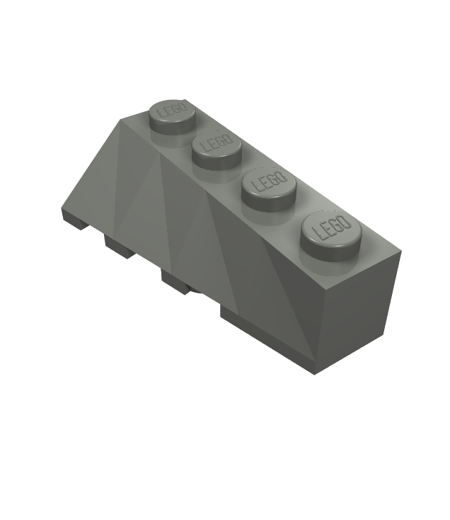 LEGO - Wig 4 x 2 hellend rechts - Dark Bluish Gray | N