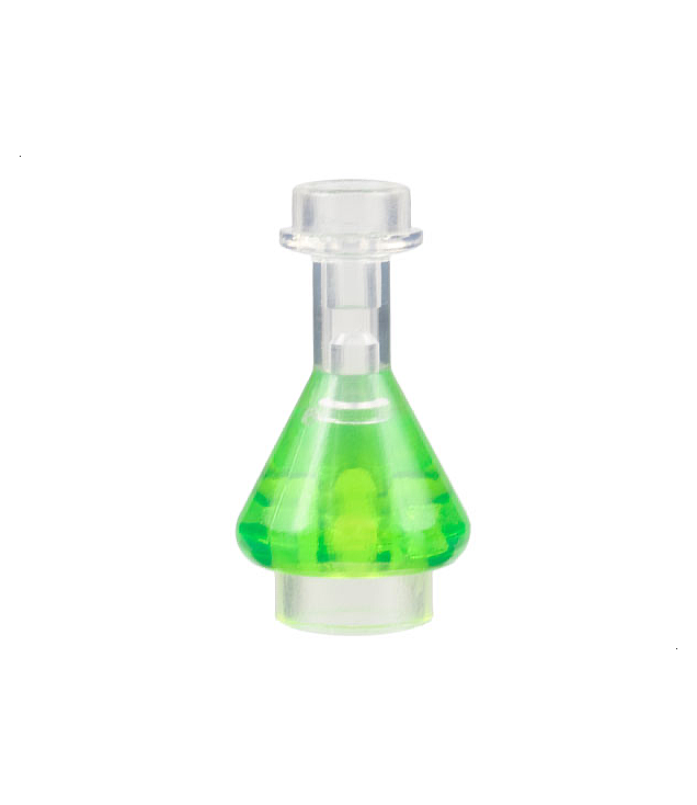 LEGO - Minifiguur-accessoire, erlenmeyerfles met gegoten transparant-felgroene vloeistof - Trans-Clear | N