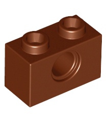 LEGO - Technic-steen 1 x 2 met gat - Reddish Brown | N - Thumbnail