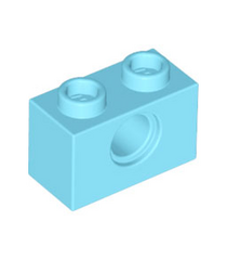 LEGO - Technic-steen 1 x 2 met gat - Medium Azure | N - Thumbnail