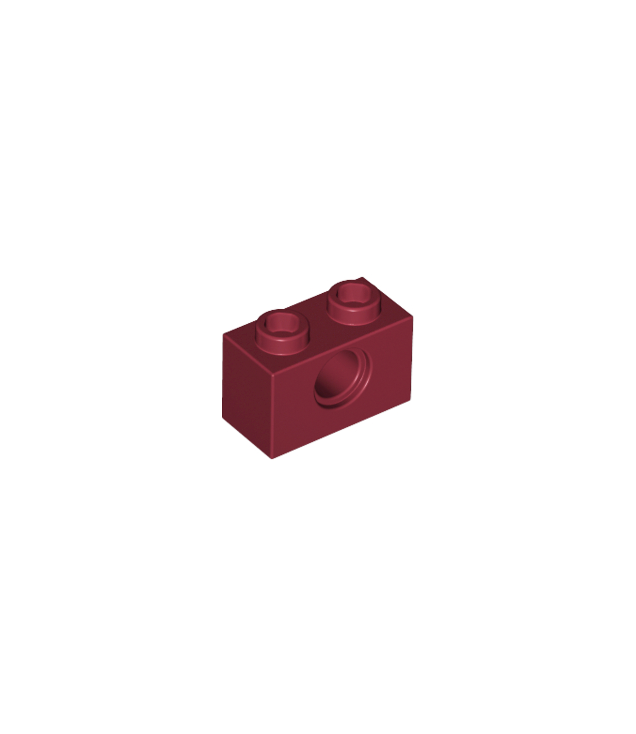 LEGO - Technic-steen 1 x 2 met gat - Dark Red | N