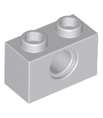 LEGO - Technic-steen 1 x 2 met gat - Light Bluish Gray | N - Thumbnail