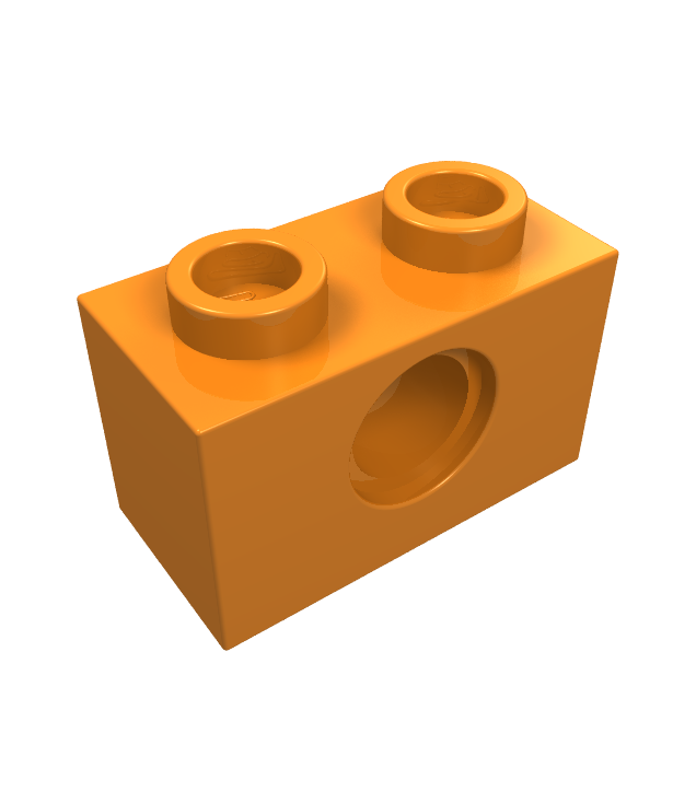 LEGO - Technic-steen 1 x 2 met gat - Orange | N