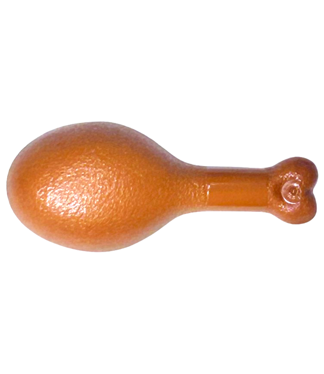 LEGO - Kalkoendrumstick 22 mm met ovale opening aan achterzijde - Dark Orange | N