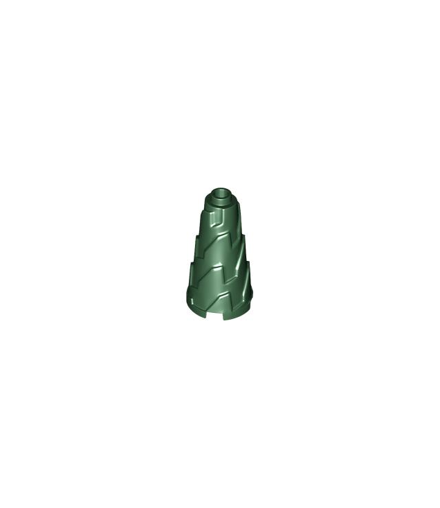 LEGO - Kegel 2 x 2 x 3 getand - trapboorvorm - Dark Green | N