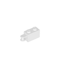 LEGO - Steen, gemodificeerd 1 x 2 met staaf-handgreep aan uiteinde – staaf iets verzonken - White | N - Thumbnail