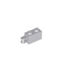 LEGO - Steen, gemodificeerd 1 x 2 met staaf-handgreep aan uiteinde – staaf iets verzonken - Light Bluish Gray | N - Thumbnail