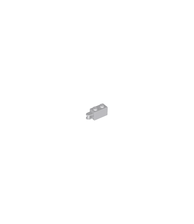 LEGO - Steen, gemodificeerd 1 x 2 met staaf-handgreep aan uiteinde – staaf iets verzonken - Light Bluish Gray | N