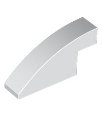 LEGO - Helling, gebogen 4 x 1 x 1 2/3 - White | N - Thumbnail