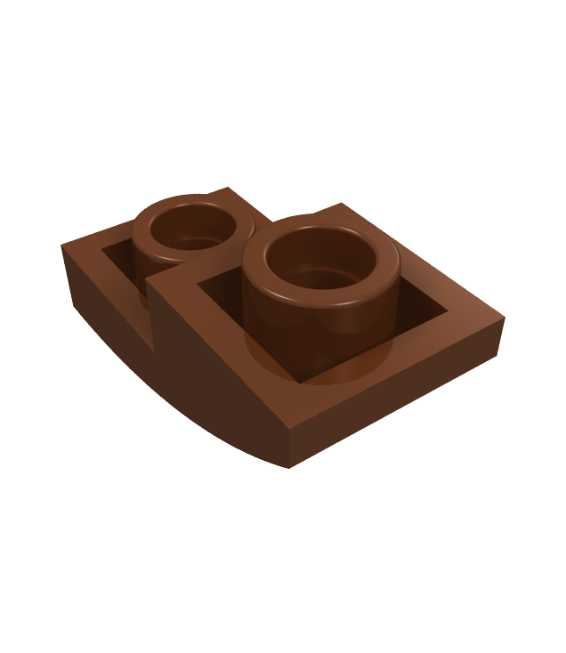 LEGO - Helling, gebogen 2 x 1 x 2/3 omgekeerd - Reddish Brown | N