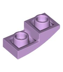 LEGO - Helling, gebogen 2 x 1 x 2/3 omgekeerd - Lavender | N - Thumbnail