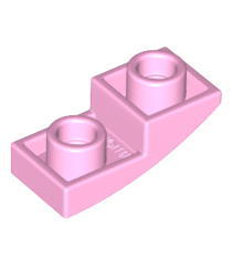 LEGO - Helling, gebogen 2 x 1 x 2/3 omgekeerd - Bright Pink | N - Thumbnail