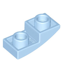 LEGO - Helling, gebogen 2 x 1 x 2/3 omgekeerd - Bright Light Blue | N - Thumbnail