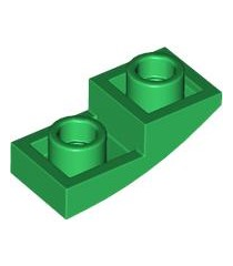 LEGO - Helling, gebogen 2 x 1 x 2/3 omgekeerd - Green | N - Thumbnail