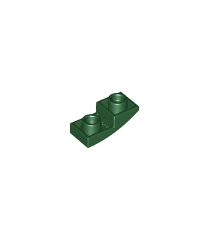 LEGO - Helling, gebogen 2 x 1 x 2/3 omgekeerd - Dark Green | N - Thumbnail