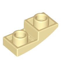 LEGO - Helling, gebogen 2 x 1 x 2/3 omgekeerd - Tan | N - Thumbnail