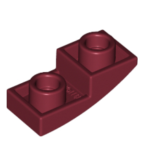 LEGO - Helling, gebogen 2 x 1 x 2/3 omgekeerd - Dark Red | N - Thumbnail