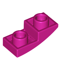 LEGO - Helling, gebogen 2 x 1 x 2/3 omgekeerd - Magenta | N - Thumbnail