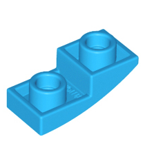 LEGO - Helling, gebogen 2 x 1 x 2/3 omgekeerd - Dark Azure | N - Thumbnail