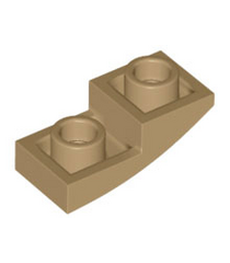 LEGO - Helling, gebogen 2 x 1 x 2/3 omgekeerd - Dark Tan | N - Thumbnail