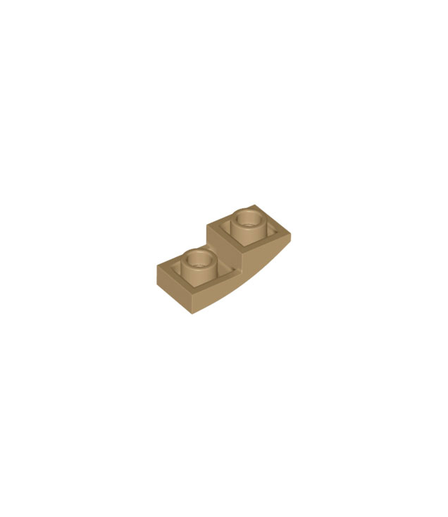 LEGO - Helling, gebogen 2 x 1 x 2/3 omgekeerd - Dark Tan | N