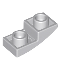 LEGO - Helling, gebogen 2 x 1 x 2/3 omgekeerd - Light Bluish Gray | N - Thumbnail