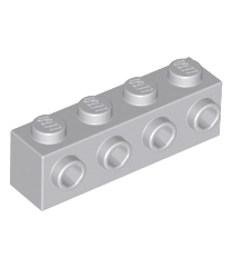 LEGO - Steen, gemodificeerd 1 x 4 met noppen aan zijkant - Light Bluish Gray | N - Thumbnail