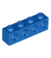 LEGO - Steen, gemodificeerd 1 x 4 met noppen aan zijkant - Blue | N - Thumbnail