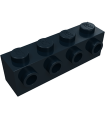 LEGO - Steen, gemodificeerd 1 x 4 met noppen aan zijkant - Black | N - Thumbnail
